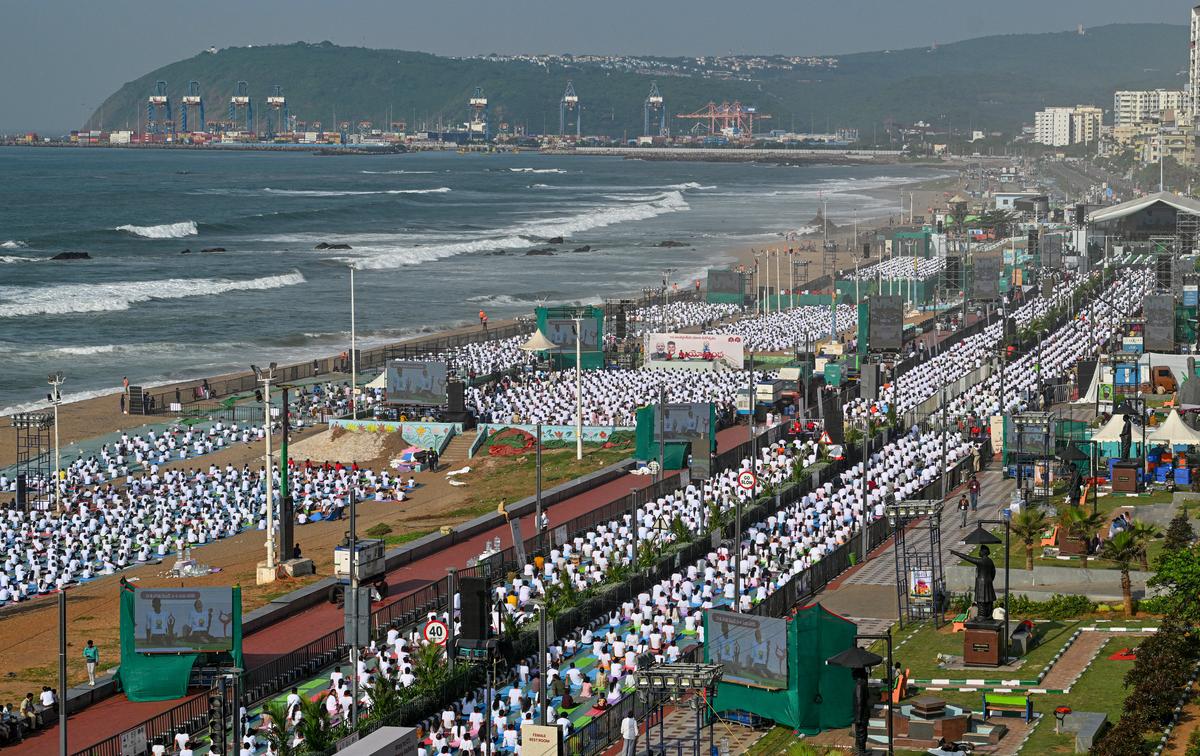 Andhra Pradesh took center stage for the 2025 International Day of Yoga, hosting the flagship event in Visakhapatnam, led by Prime Minister Narendra Modi....International Day of Yoga 2025, Yoga in Andhra Pradesh, PM Modi Yoga, Yoga Day India, Yoga for One Earth One Health