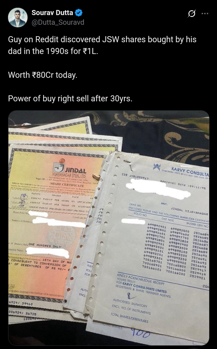 ₹1 लाख लगाए, ₹80 करोड़ पाए। JSW Steel निवेशक की चौंकाने वाली सच्चाई।Invested ₹1 lakh, got ₹80 crore. Shocking truth of JSW Steel investor.